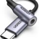 Cable Audio Usb-C A 3.5Mm Hembra 10Cm Gris Av142 Ugreen