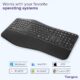 Targus Teclado Bluetooth EcoSmart ergonómico sostenible de tamaño completo, compatible con Chrome OS, Windows, macOS, iOS y Android