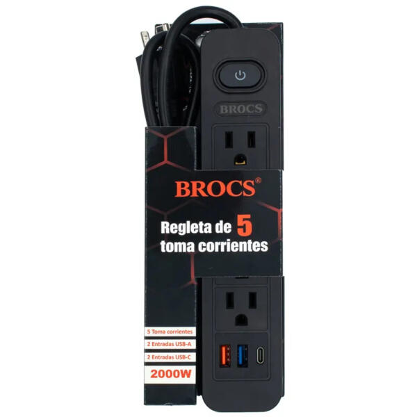 regleta electrica brocs 5 tomas usb