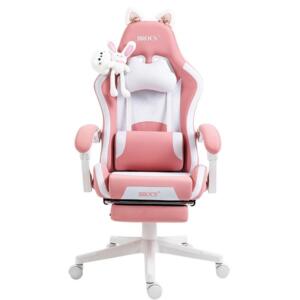 silla gamer brocs br6655 pink white